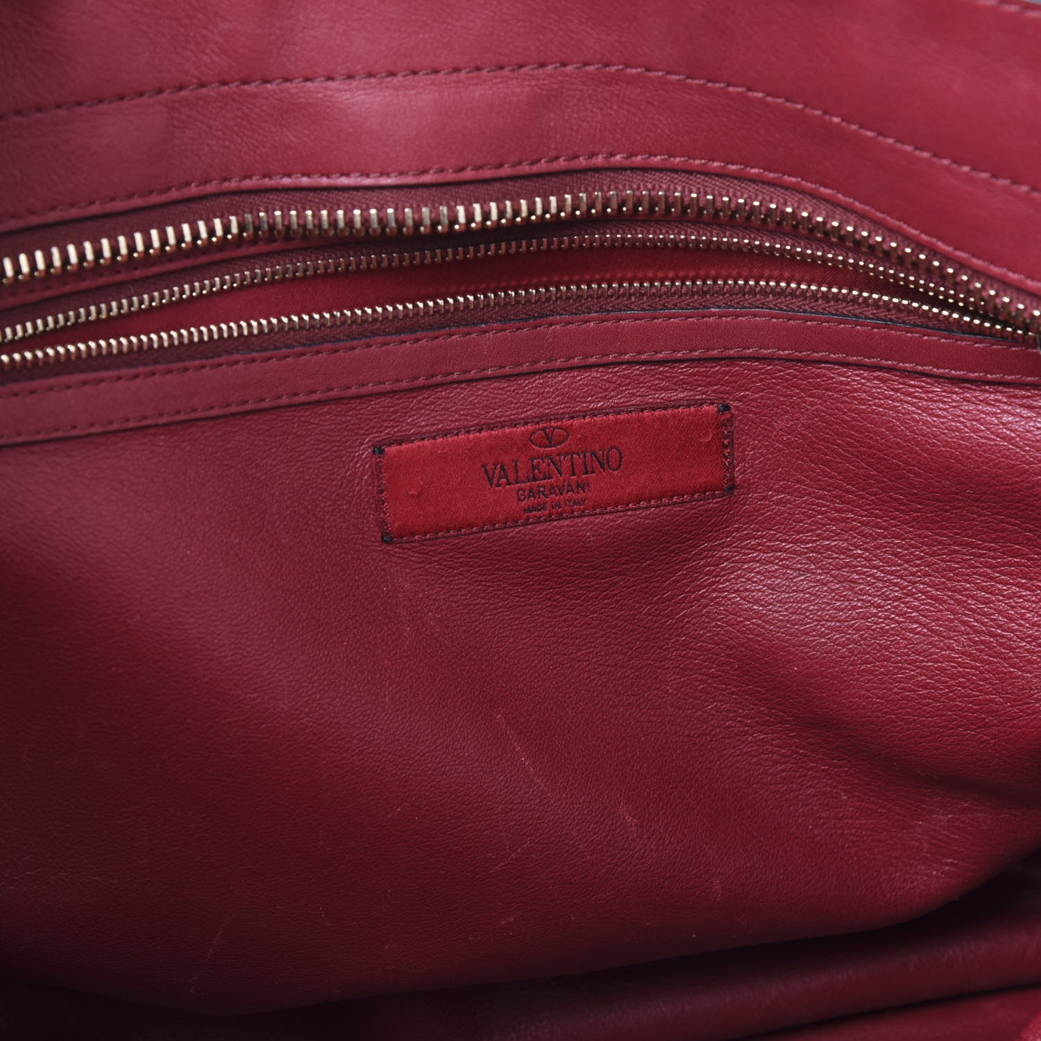 Valentino Garavani Vitello Macro Rockstud Runway Tote Scarlet 7 of 11
