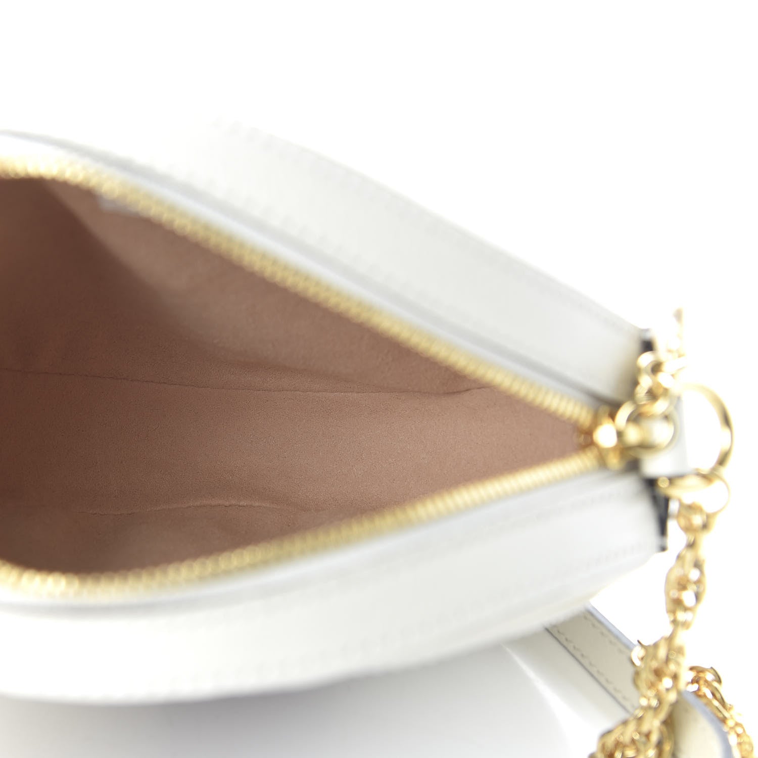 Gucci Textured Calfskin Web Mini Ophidia Round Shoulder Bag Mystic White 5 of 10