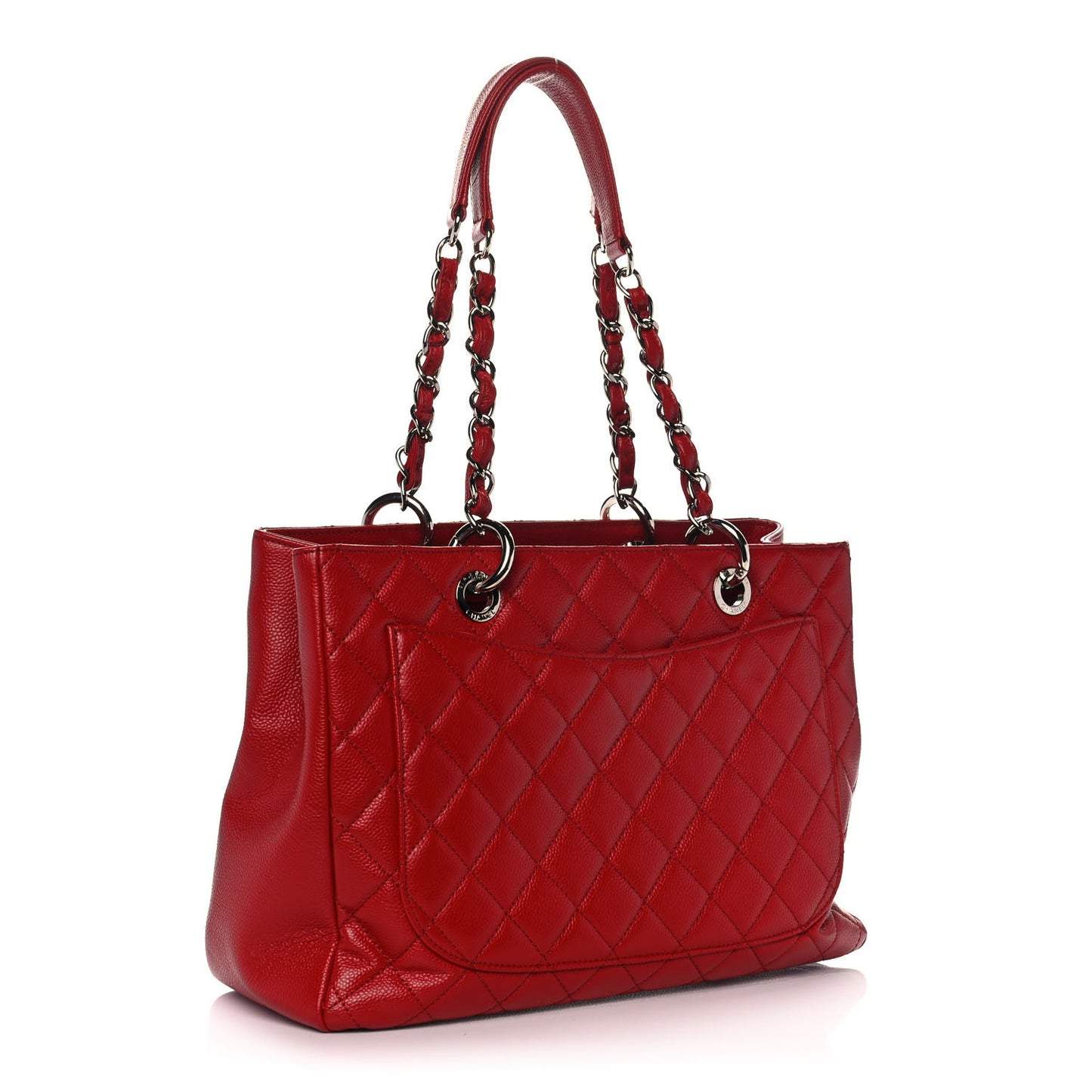 Caviar Quilted Grand Shopping Tote GST Red