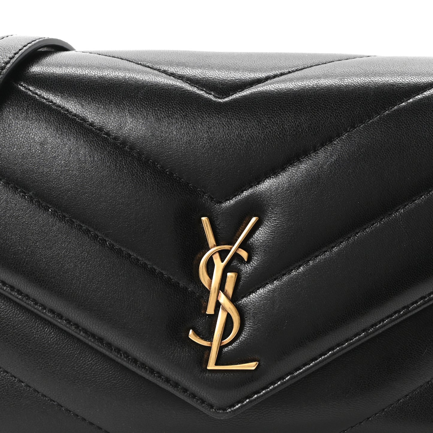 Lambskin Quilted Monogram Toy Loulou Crossbody Bag Black