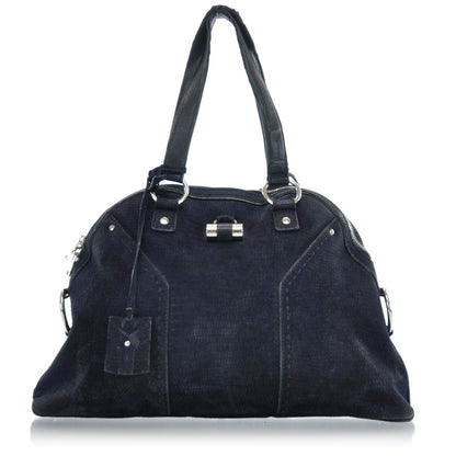 Saint Laurent Lizard Embossed Nubuck Large Muse Navy 3 of 10