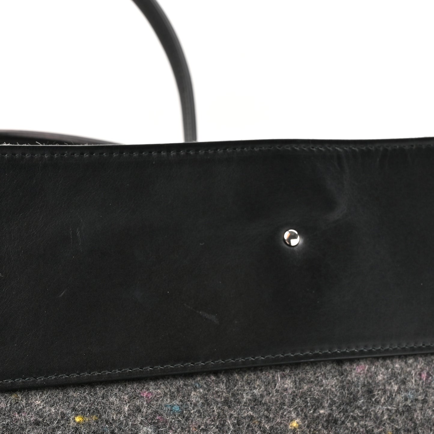 Felt Calfskin Papier A4 Tote Grey Black