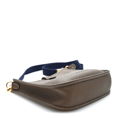 Hermes Taurillon Clemence Amazone Evelyne TPM Etoupe Bleu Indigo 4 of 9