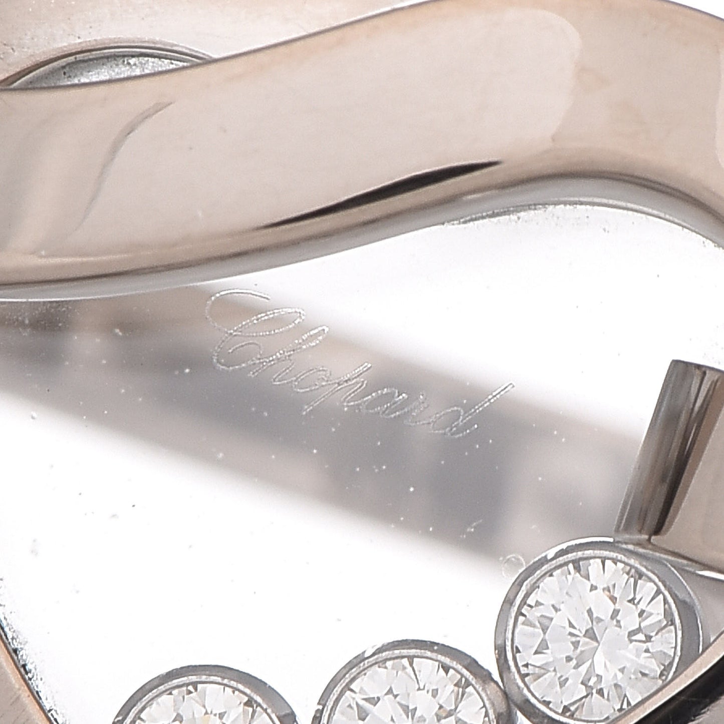 18K White Gold 3 Diamond Happy Diamonds Heart Ring 52 6