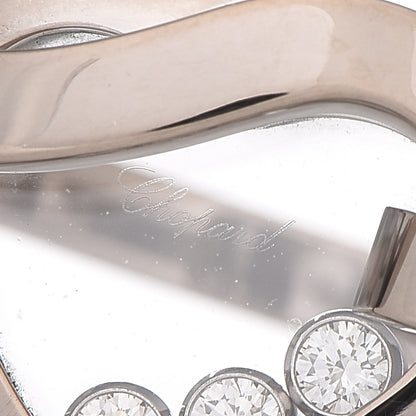 Chopard 18K White Gold 3 Diamond Happy Diamonds Heart Ring 52 6 5 of 5