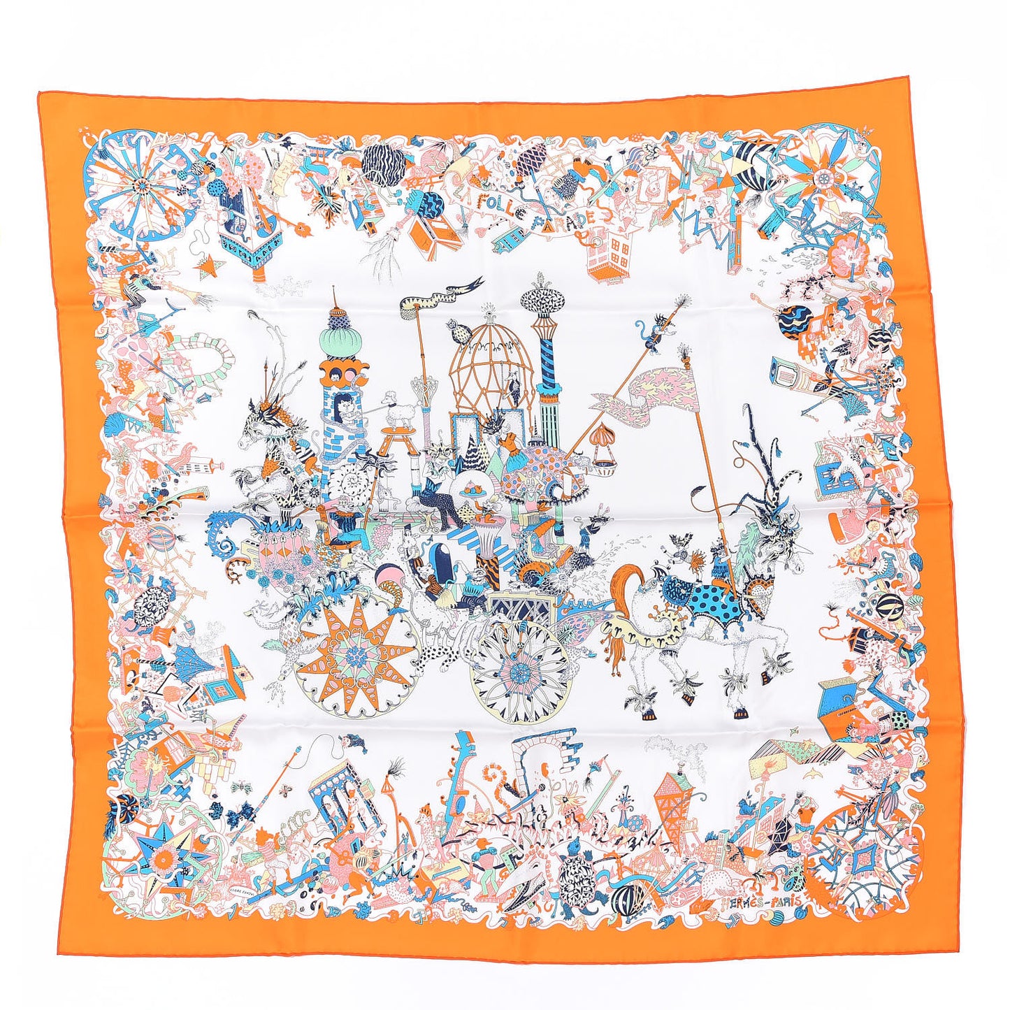 Silk La Folle Parade Scarf 90