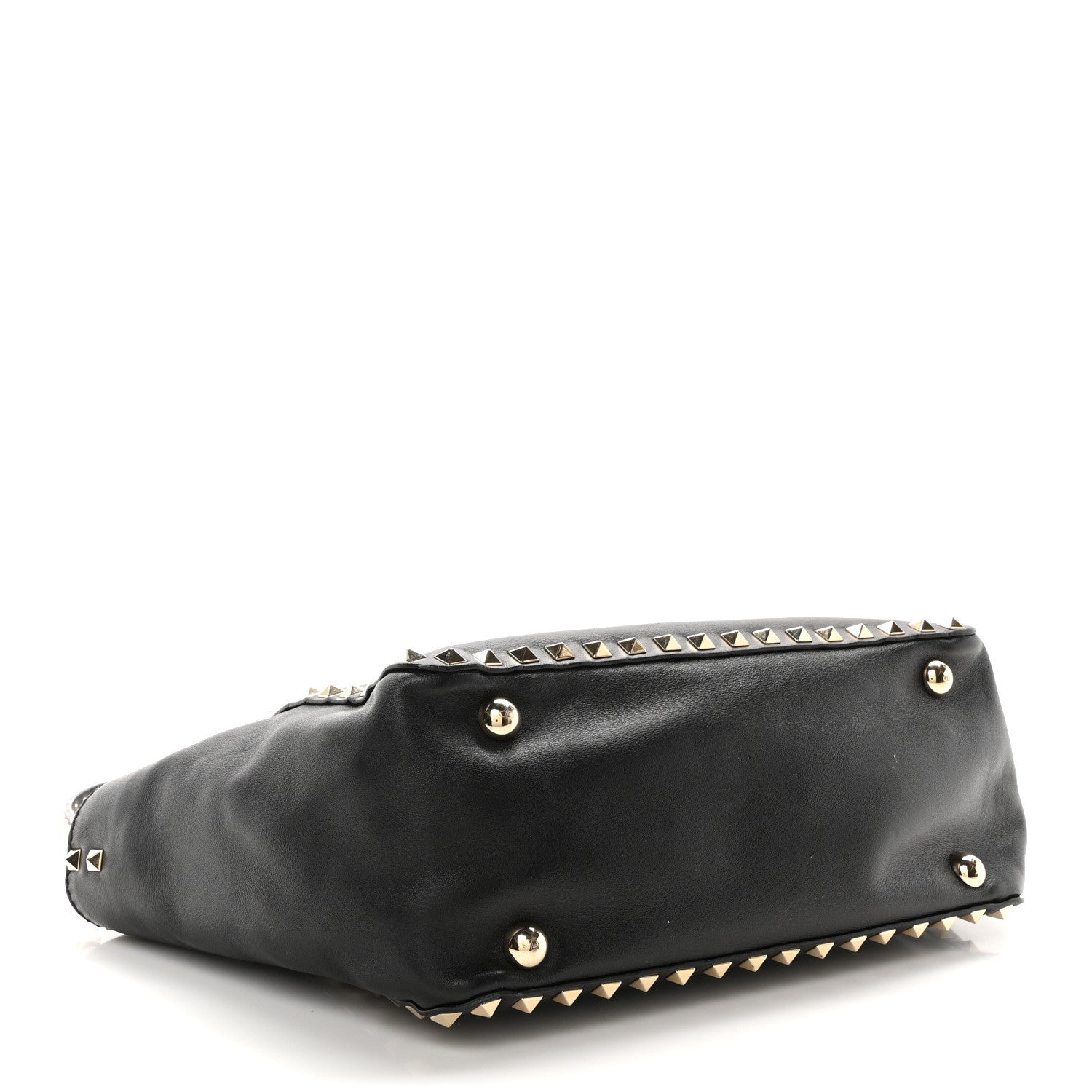 Valentino Garavani Grained Calfskin Small Rockstud Tote Black 4 of 9