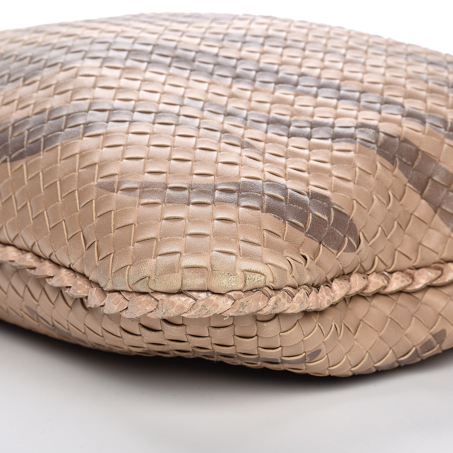 Bottega Veneta Nappa Snakeskin Intrecciato Maxi Veneta Tiger Print Hobo Maple 14 of 14