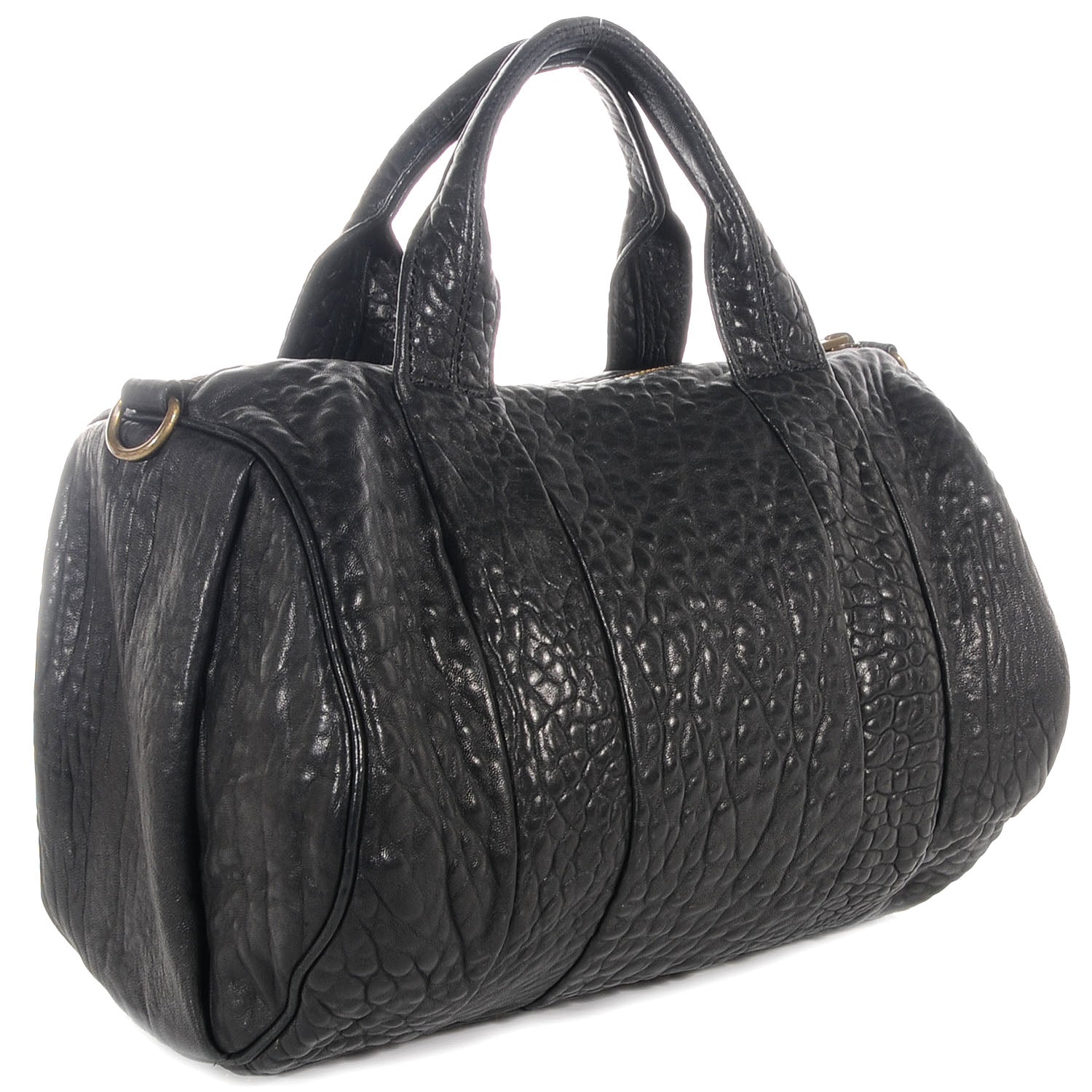 Alexander Wang Pebbled Lambskin Rocco Black Antique Brass Hardware 3 of 7