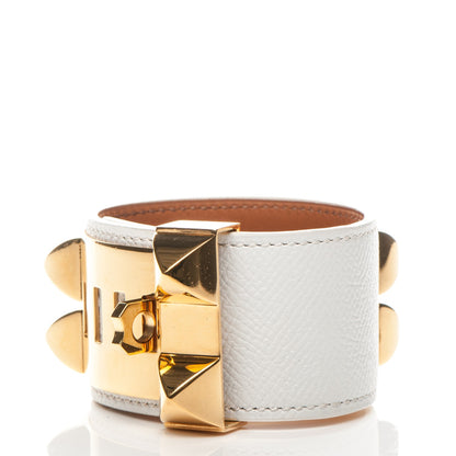 Hermes Epsom Collier de Chien CDC Bracelet S White 3 of 6