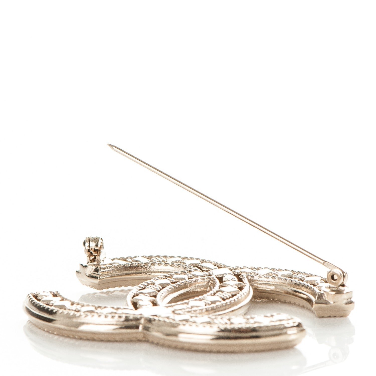 Chanel CC Brooch Light Gold 4 of 5