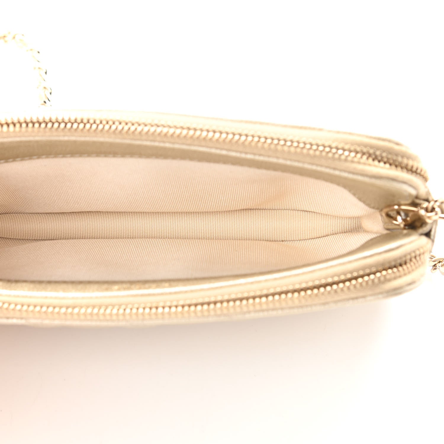 Chanel Metallic Caviar Quilted Small Clutch With Chain Gold 6 of 14