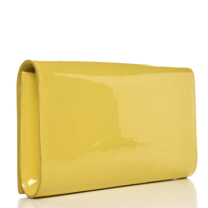 Saint Laurent Patent Calfskin Monogram Large Belle De Jour Clutch Yellow 3 of 7