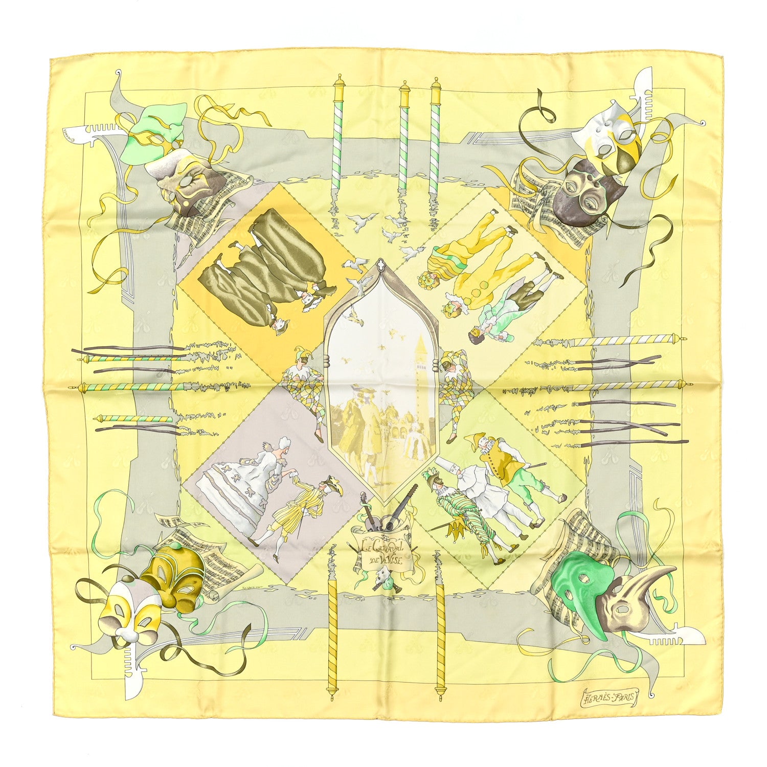 Hermes Silk Le Carnaval de Venise Scarf 90 1 of 5