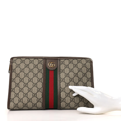 Gucci GG Supreme Monogram Web Ophidia GG Toiletry Case Beige New Acero 2 of 10