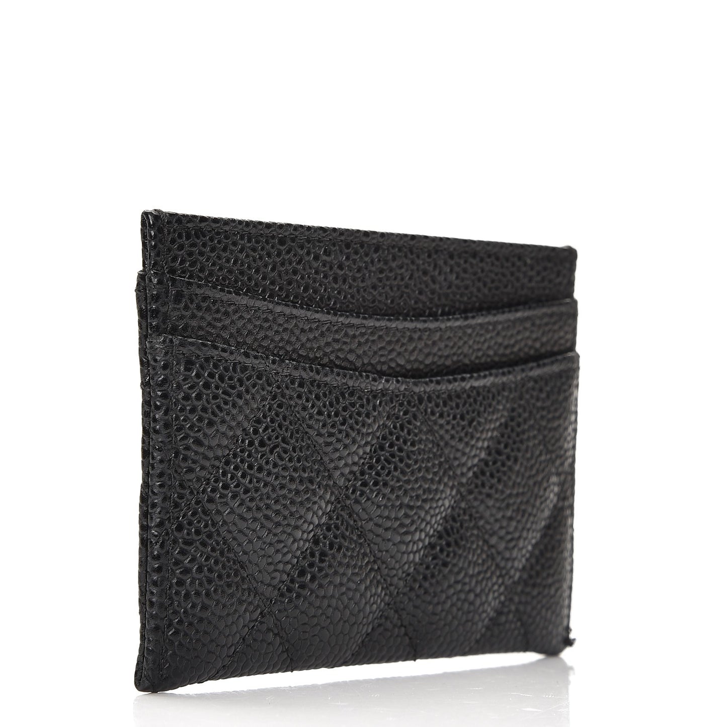 Caviar Quilted Card Holder Black
