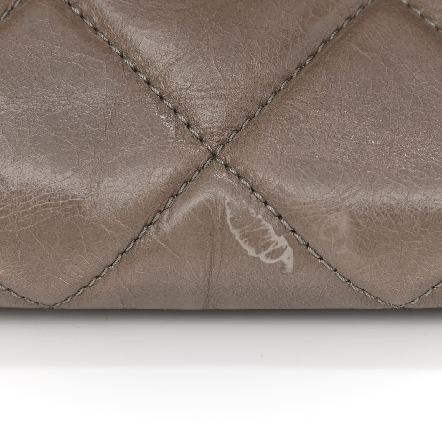 Chanel Glazed Crinkled Lambskin Mademoiselle Large East West Flap Grey 11 of 11