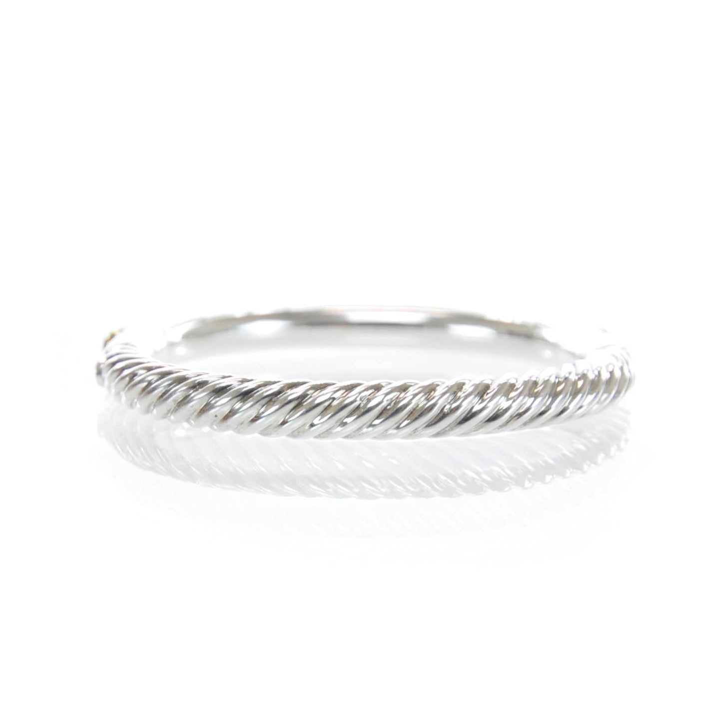 Sterling Silver and 18k Gold Signature Peridot Diamond 5mm Bangle