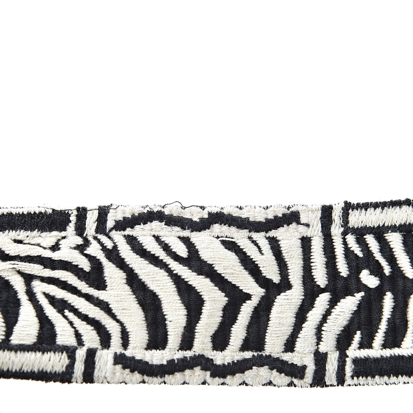 Canvas Zebra Embroidered Rockstud Guitar Strap Black White