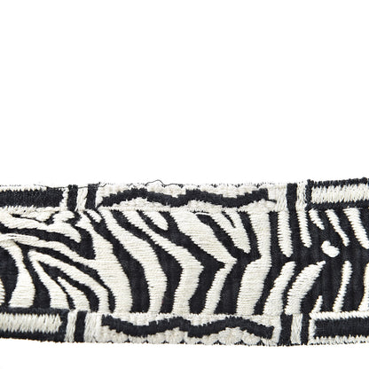 Valentino Garavani Canvas Zebra Embroidered Rockstud Guitar Strap Black White 4 of 4