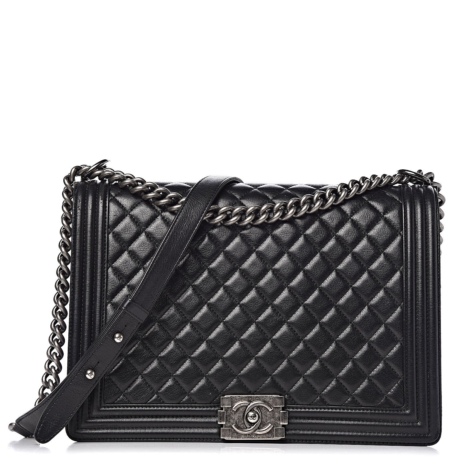 Chanel Calfskin Quilted Large Boy Flap Black 1 of 20