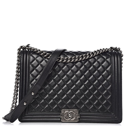 Chanel Calfskin Quilted Large Boy Flap Black 1 of 20