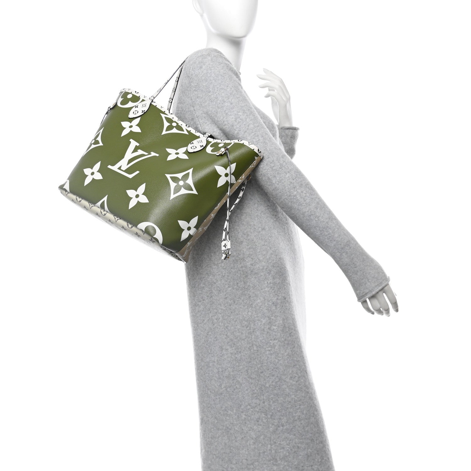 Louis Vuitton Monogram Giant Neverfull MM Kaki 2 of 9