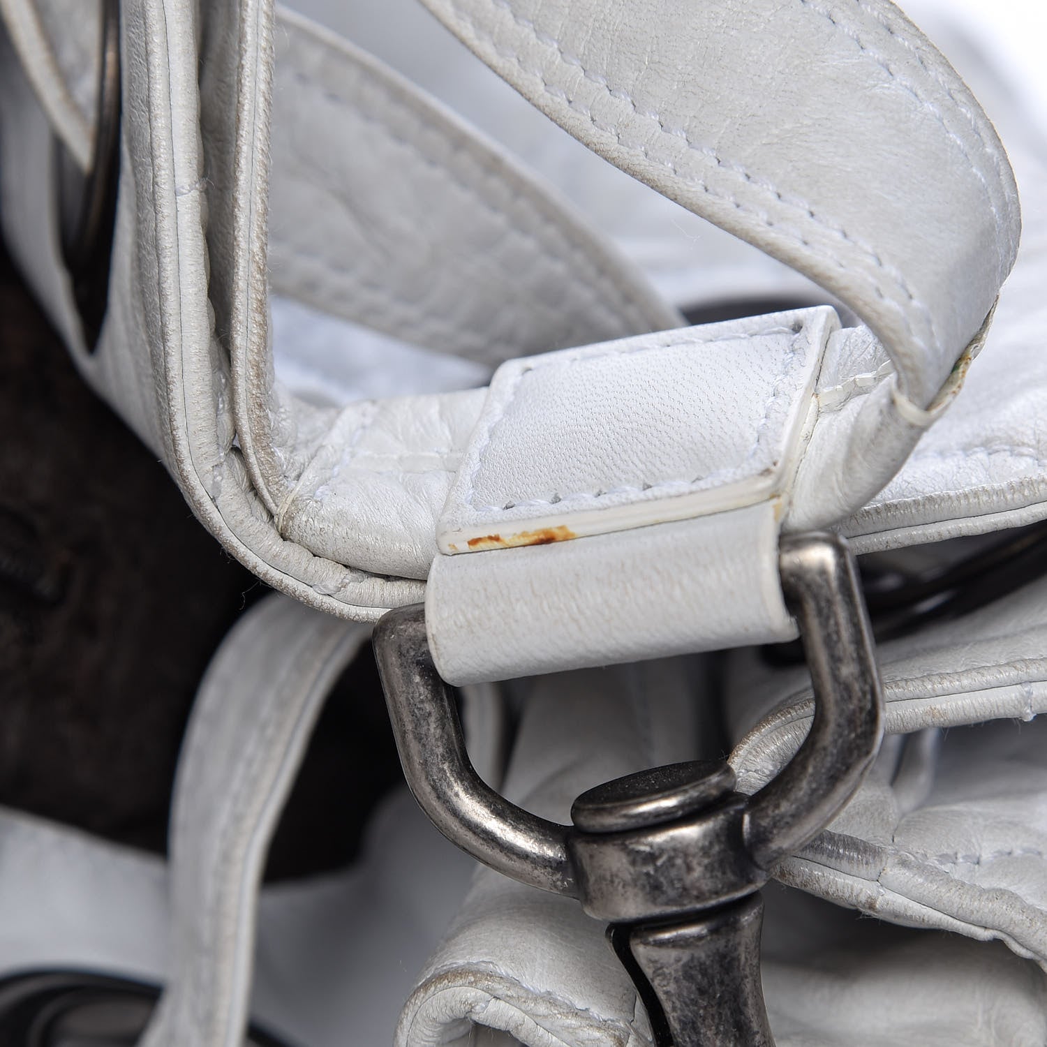 Christian Dior Lambskin Cannage Drawstring Bag White 12 of 24