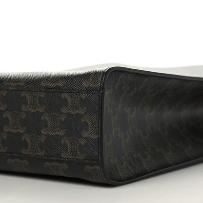 Celine Triomphe Canvas Calfskin Medium Vertical Cabas Black 7 of 7