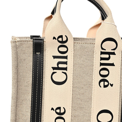 Chloe Cotton Calfskin Small Woody Ribbon Tote White 9 of 15