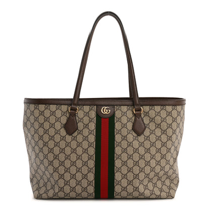 Gucci GG Supreme Monogram Medium Ophidia Shopping Tote Brown 1 of 16