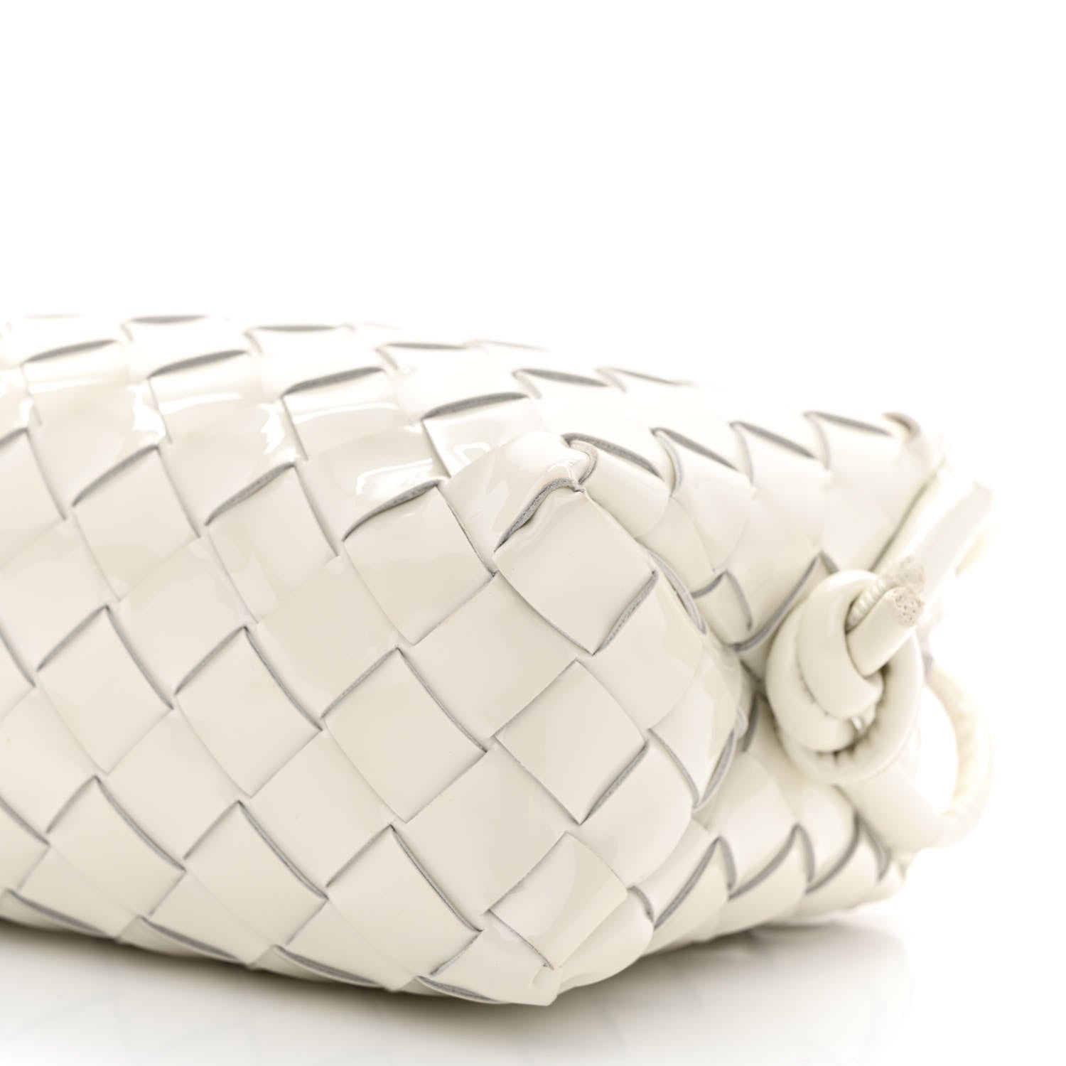 Bottega Veneta Patent Nappa Intrecciato Mini Loop Camera Bag White 9 of 10