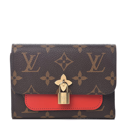 Louis Vuitton Monogram Flower Lock Compact Wallet Coquelicot 1 of 6