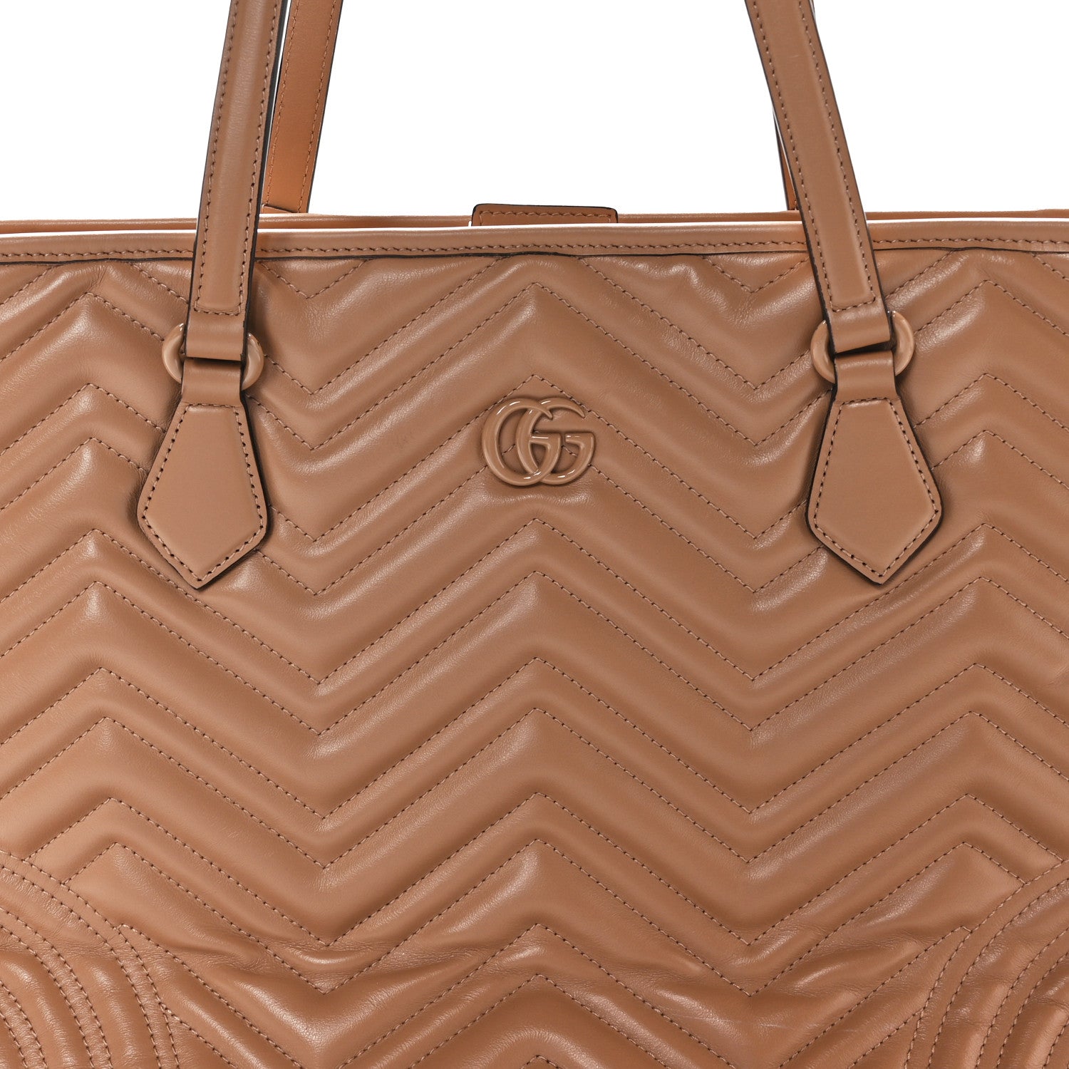 Gucci Calfskin Matelasse Monochrome GG Marmont Large Tote Camelia 8 of 10