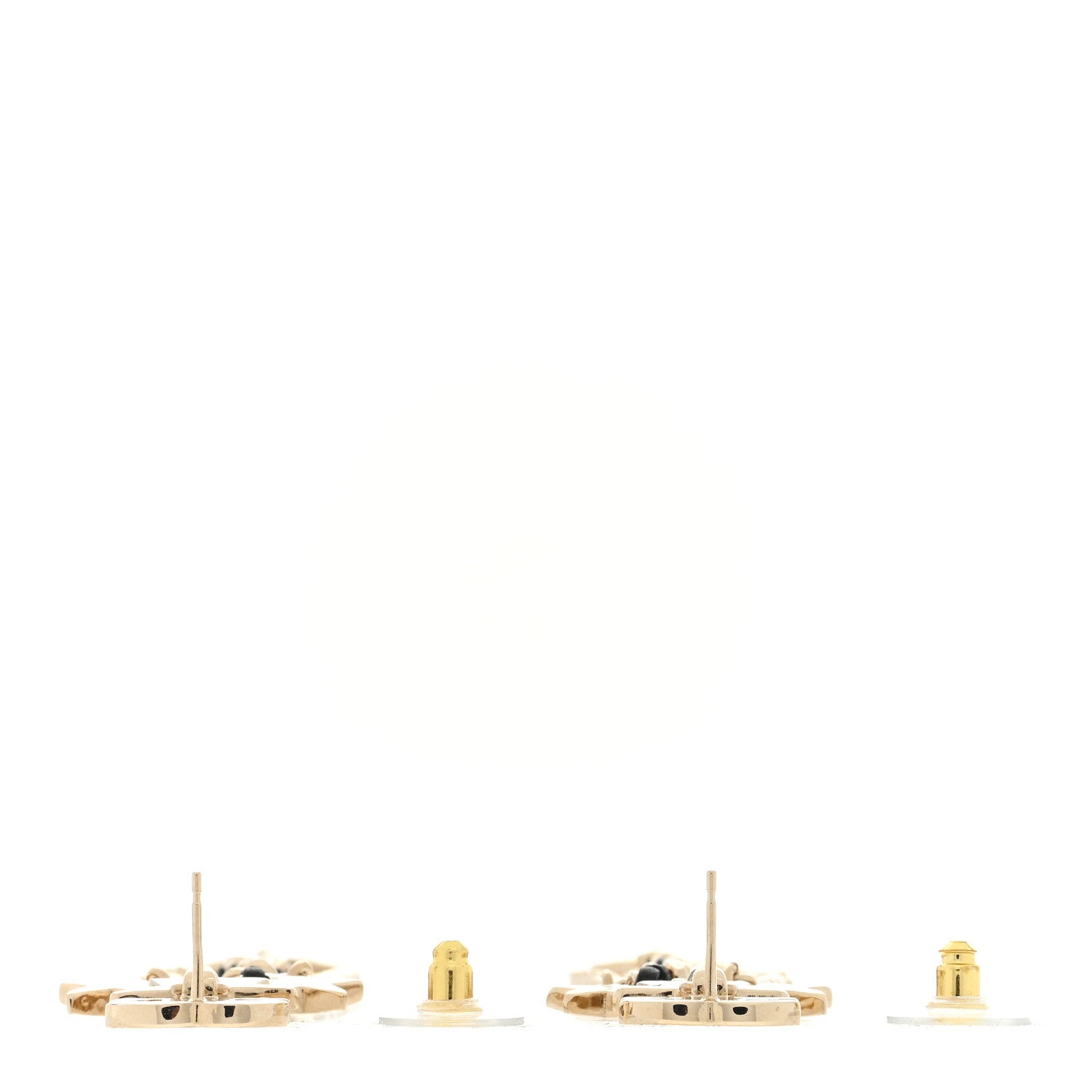 Chanel Crystal Lambskin CC Star Drop Earrings Gold 3 of 4