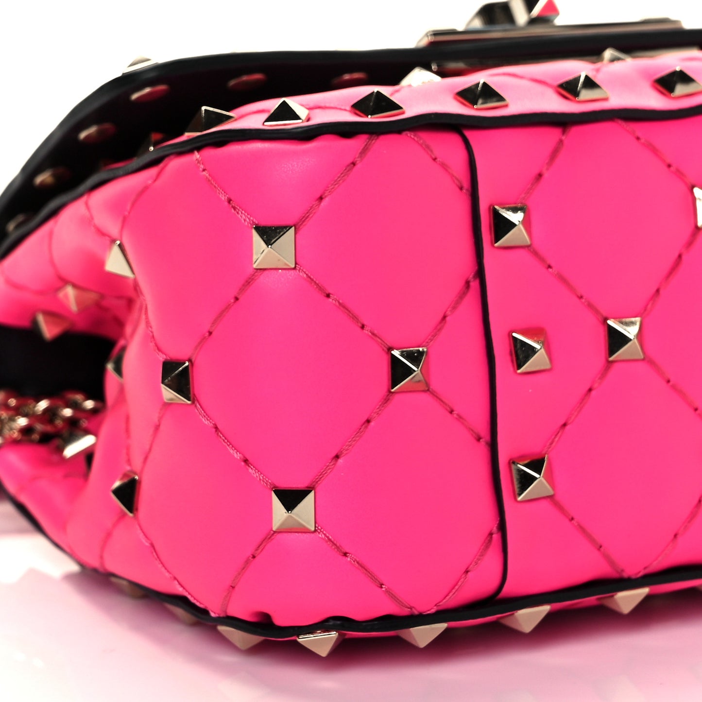 Calfskin Micro Rockstud Spike Shoulder Bag Azalea