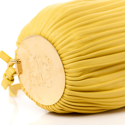 Loewe Lambskin Pleated Bracelet Pouch Yellow 8 of 9