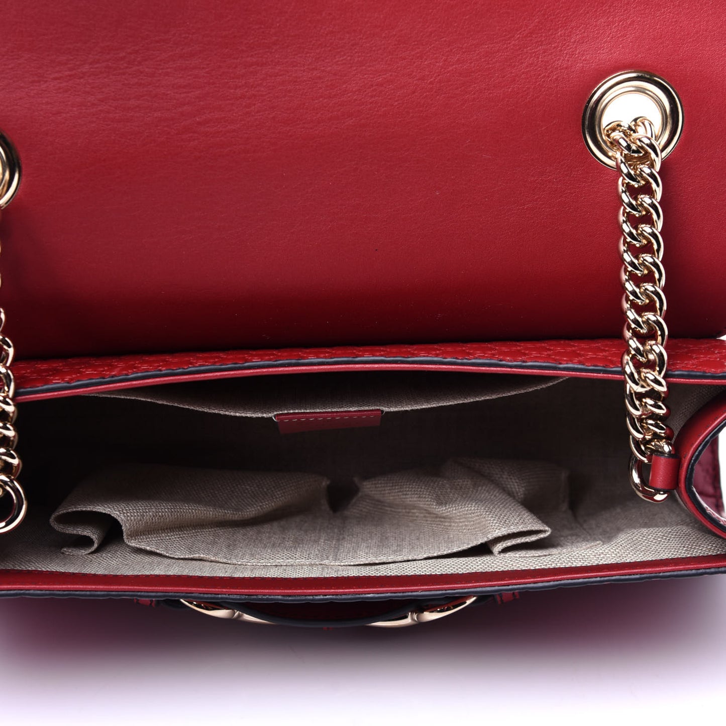 Microguccissima Medium Emily Chain Shoulder Bag Red