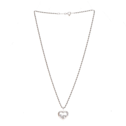 Chopard 18K White Gold 5 Happy Diamonds Icons Heart Pendant Necklace 3 of 7