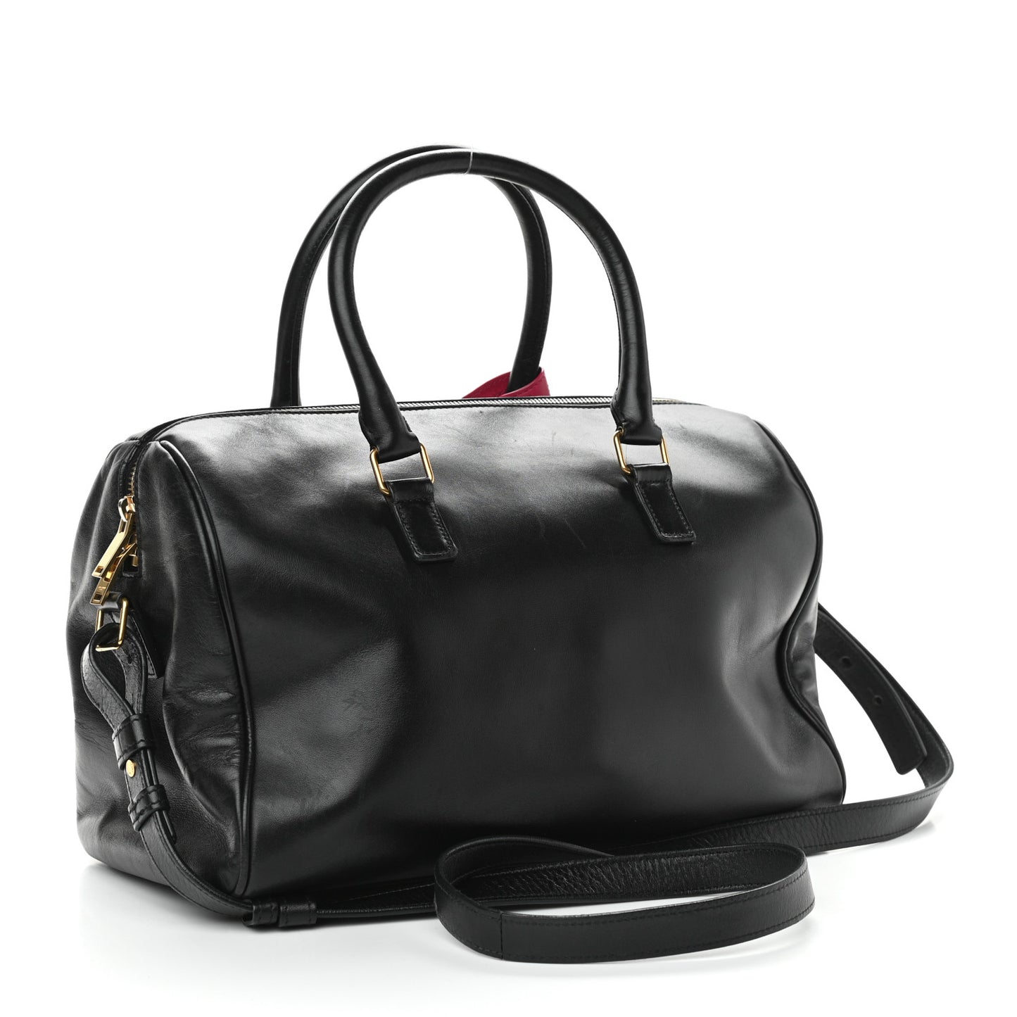 Smooth Calfskin Bi-Color Duffle 6 Fuchsia Black