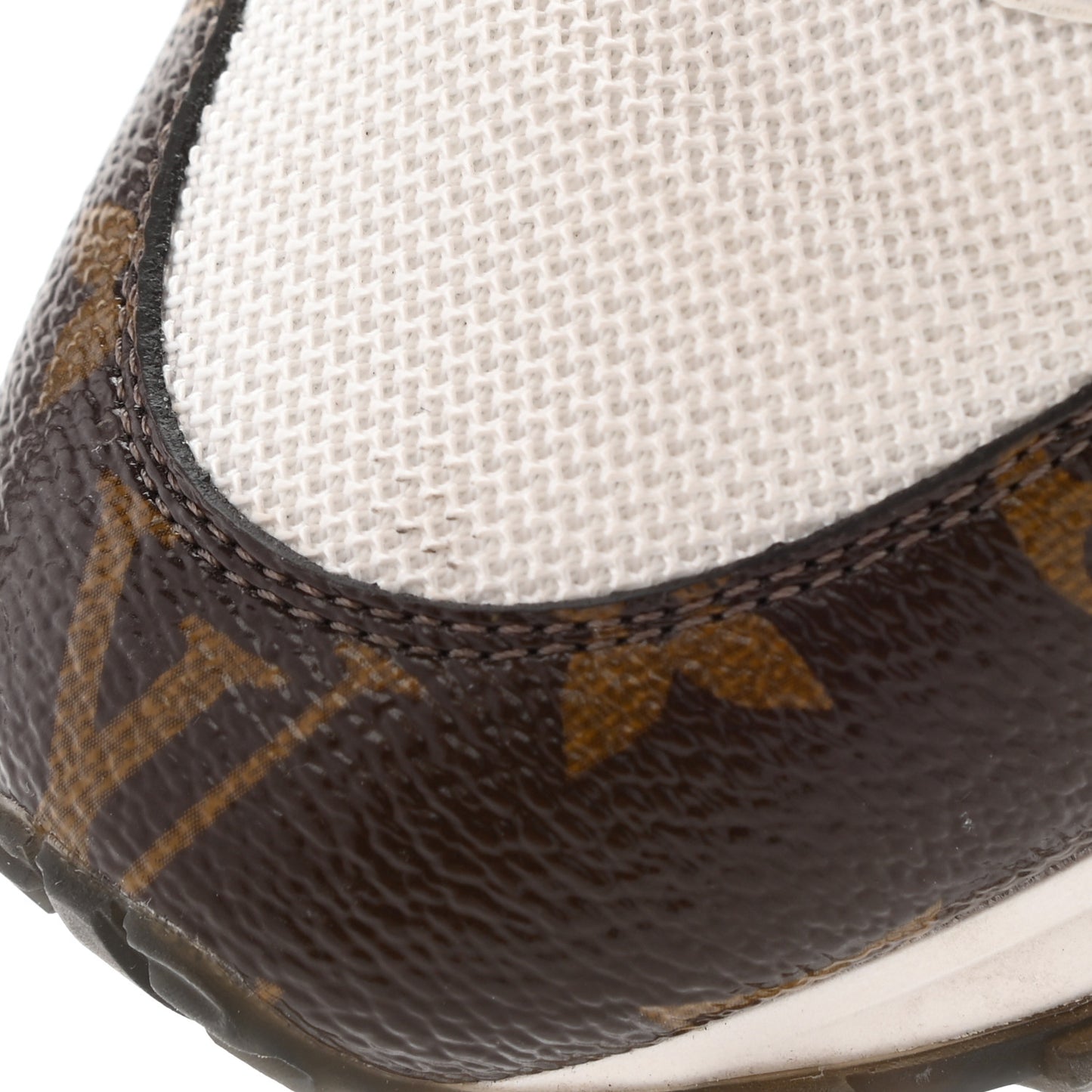 Calfskin Monogram Run Away Sneakers 38.5 White