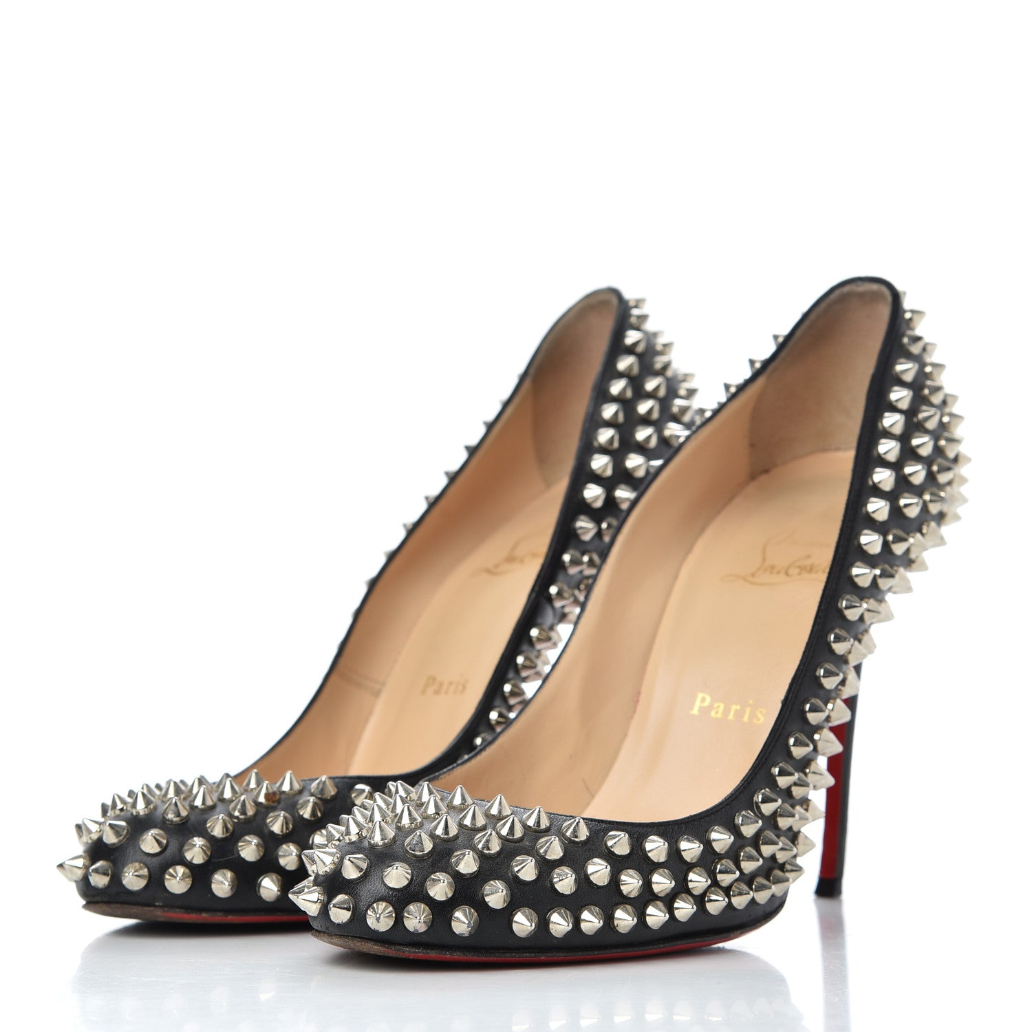 Christian Louboutin Nappa Fifi Spikes 100 Pumps 38.5 Black 3 of 18