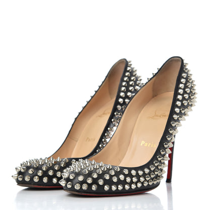 Christian Louboutin Nappa Fifi Spikes 100 Pumps 38.5 Black 3 of 18
