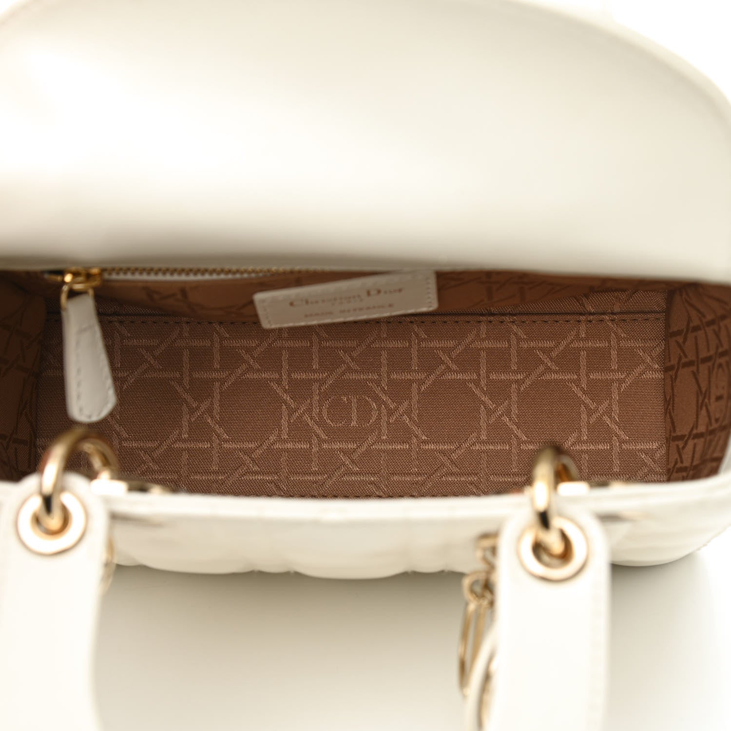 Christian Dior Lambskin Cannage Small My ABCDior Lady Dior White 5 of 8