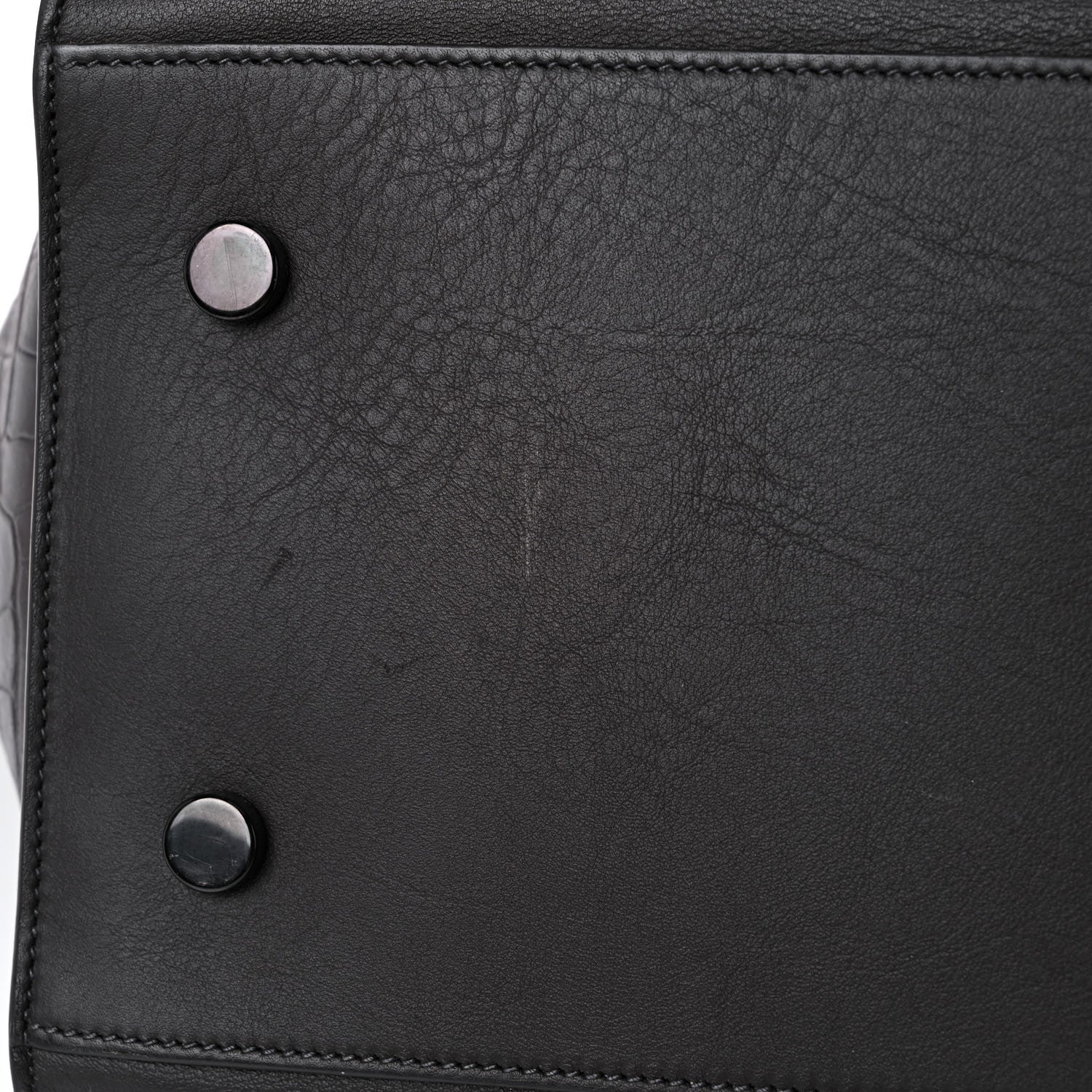Saint Laurent Calfskin Crocodile Embossed Small Monogram Downtown Cabas Earth 13 of 20