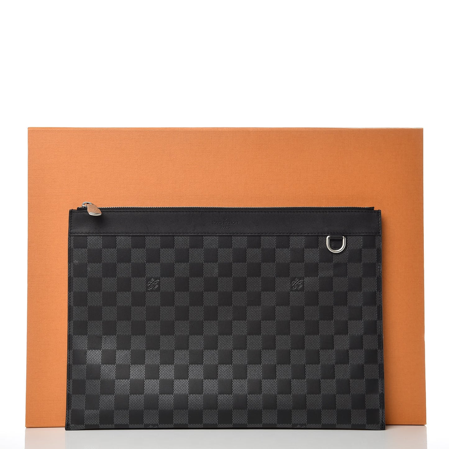 Damier Infini Discovery Pochette GM Onyx Silver