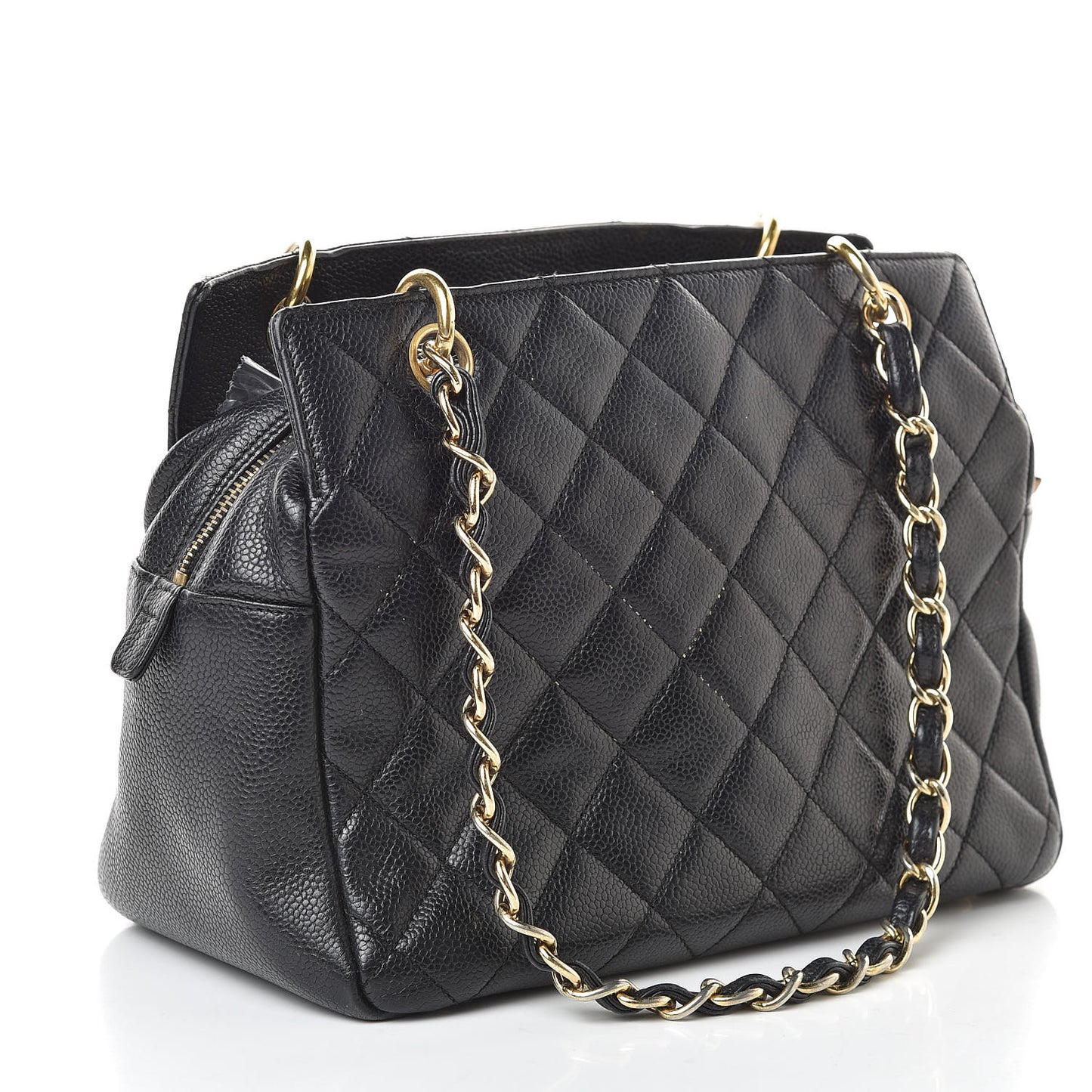 Caviar Quilted Petit Timeless Tote PTT Black