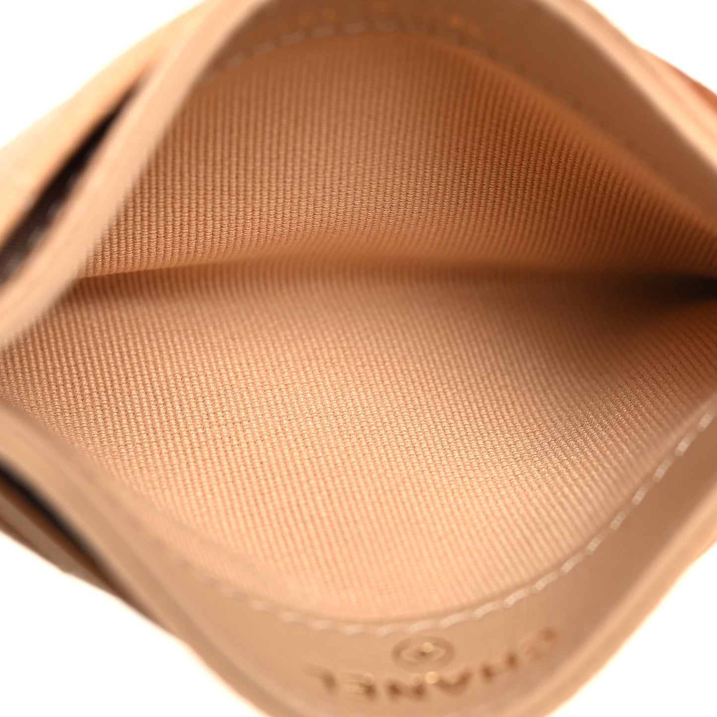 Caviar Quilted Card Holder Beige