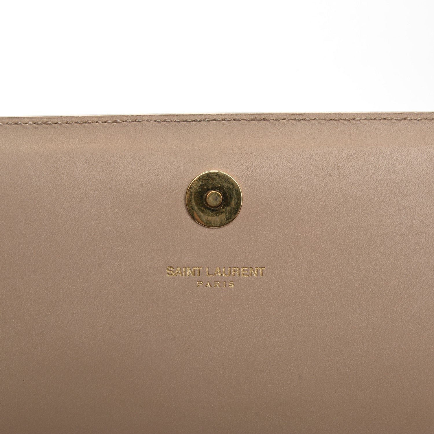 Saint Laurent Calfskin Classic Monogram Clutch Nude 6 of 7