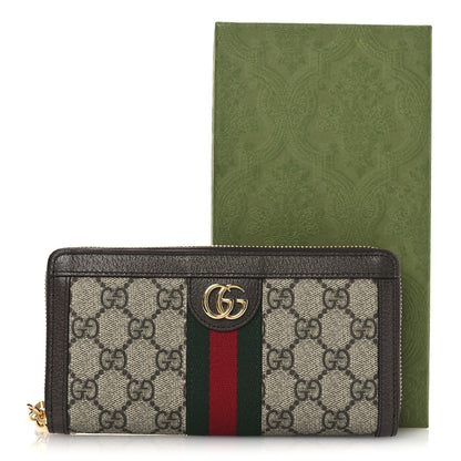 Gucci GG Supreme Monogram Web Ophidia Zip Around Wallet Brown 8 of 8
